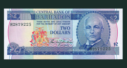 # # # Banknote Barbados 2 Dollars (P-30) UNC # # # - Andorre