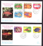 Suriname Republiek / Surinam Republic FDC E015 A&B Fish Nature Animals (1977) - Suriname