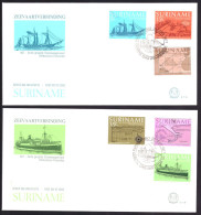 Suriname Republiek / Surinam Republic FDC E017 A&B Ships (1977) - Suriname