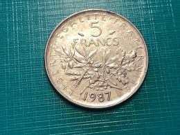 Münze Münzen Umlaufmünze Frankreich 5 Francs 1987 - 20 Francs