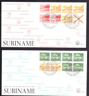 Suriname Republiek / Surinam Republic FDC E019 A&B Airmail (1978) - Suriname