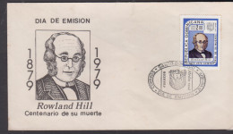 CELEBRITIES - DOMINICAN REP - 1979 - ROWLAND HILL ON   ILLUSTRATED FDC - Rowland Hill