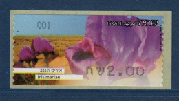 ISRAËL, **, Yv D 77, Mi ATM 90, Fleurs, Iris Mariae, - Vignettes D'affranchissement (Frama)