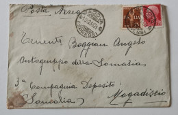 STORIA POSTALE  ITALIA  SOMALIA PADOVA X MOGADISCIO  1935 75+ 75 Gemello - Poststempel (Flugzeuge)