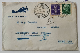 STORIA POSTALE  ITALIA  SOMALIA PADOVA X MOGADISCIO  1935 1 Lira +25 Rara - Marcofilía (Aviones)