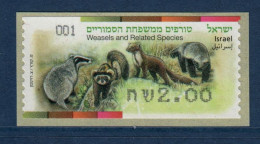 ISRAËL, **, Yv D 84, Mi ATM 96, Mustélidés, - Franking Labels