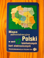 Phonecard Poland, Chip - Map - Polen