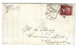 GB Complete Letter Belfast -> Belfast  Pl 112 JH Cancel  BELFAST NO 11/68 - Storia Postale