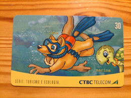 Phonecard Brazil, CTBC Telecom - Cartoon, Turtle, Fox - Brazil