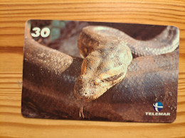 Phonecard Brazil, Telemar - Snake - Brésil