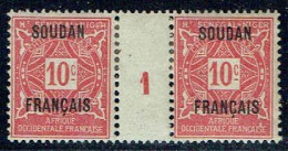 SOUDAN - N°Taxe 2 - 10c Rouge - Millésime 1* - Neufs