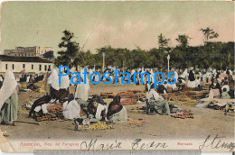 223129 PARAGUAY ASUNCION COSTUMES NATIVE MARKET MERCADO DAMAGED POSTAL POSTCARD - Paraguay