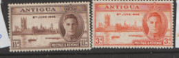 Antigua   1946  SG  110-1  Victory   Mounted Mint - 1858-1960 Colonie Britannique