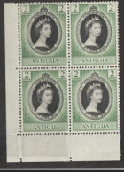 Antigua   1953 SG  120  Coronation   Mounted Mint  Corner  Block Of Flour - 1858-1960 Kronenkolonie