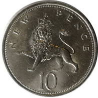 Monnaie Royaume Uni - 1969 - 10 New Pence Elizabeth II 2e Effigie - 10 Pence & 10 New Pence