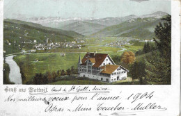 GRUSS AUS WATTWIL ► Lithokarte Anno 1904 - Wattwil