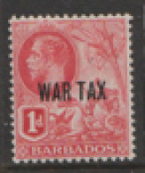 Barbados  1917  SG  197  1d Overprinted  WAR TAX  Mounted Mint - Barbados (...-1966)