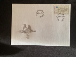 FDC CZ 2011 YT 591 Malle Poste Sur Le Pont Charles Pigeons Graveur Josef Hercik - FDC