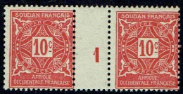 SOUDAN - N°Taxe 12 - 10c Rouge - Millésime 1** - Cassure De Gomme Au Dos D'un Timbre - Neufs