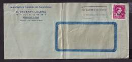 DDFF 595 -- Enveloppe TP Surcharge Locale Moins 10 % DOUBLE , LIEGE 1946 - Entete Caoutchouc Jenatzy à SCLESSIN - 1946 -10%