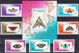 MONGOLIA 1990, FAUNA, BUTTERFLIES, COMPLETE MNH SERIES With BLOCK In GOOD QUALITY, *** - Mongolie