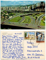 Venezuela 1969 Postcard Caracas - El Pulpo / Highway; 45c Church San Francisco De Vare & 15c Electric Substation Stamps - Venezuela