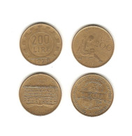 501/ Italie : 4 X 200 Lires : 1979 - 1980 FAO - 1990 CONSIGLIO - 1996 CENTENAIRE .. - 200 Lire