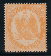 FRANCE - Télégraphe N° 7* - Aigle Impérial - 1F Orange. Très Frais. (signé Brun) - Telegraph And Telephone