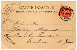 SIAM - CARTE POSTALE DE NONGKHAI POUR LA FRANCE, 1904 - Siam