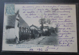 Chine Hankow Garde Soldats Sur La Ligne Du Lu Han Railway   Cpa Timbrée Poste Française Chine - China