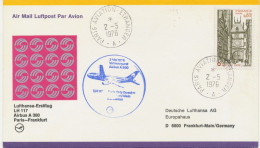 FRANKREICH 2.5.1976, Erstflug Deutsche Lufthansa Mit Airbus A300 Flug LH 117 „PARIS – FRANKFURT“ (Hab.1982/Sie.1082) - First Flight Covers