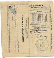 Coupon De Mandat Lettre  Oblit LE CROTOY Somme 1915 - Documents De La Poste