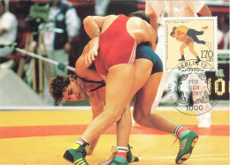 517  Champ. D'Europe De Lutte: Carte Maximum 1er Jour D'Allemagne, 1991 -  Wrestling Maximum Card From Germany - Worstelen