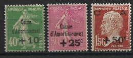France 1929 N°253/55** Caisse D'amortissement. Cote 275€. - 1927-31 Caisse D'Amortissement