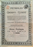 Pétroles De Grosnyi (Russie) - Action Priviligiée - 1921 - Russie