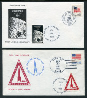 1979-82 USA X 2 Colorado Local Post Rocket, Space, Moon Landing Covers - Omslagen Van Evenementen