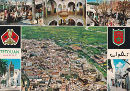 Maroc--TETOUAN--1973--Multivues Dont Vue Aérienne Et Blason - Autres & Non Classés