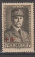 ALGERIE - Maréchal  Pétain - Au Profit Du Secours National - Surcargé + 4F - Neufs