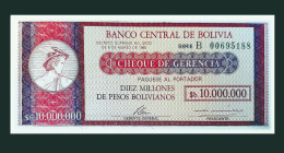 # # # Banknote Bolivien (Bolivia) 10.000.000 Boliviano 1985 (P-192B) UNC # # # - Bolivia
