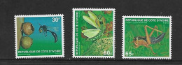 COTE D'IVOIRE 1979  INSECTES  YVERT N°508C/508E  NEUF MNH** - Abeilles