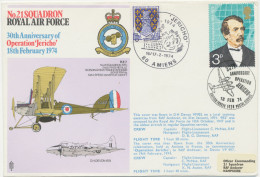 FRANCE / GREAT BRITAIN 18.2.1974, Special Flight Royal Air Force Flown In Devon VP 957 „AMIENS, France – RAF ANDOVER, Ha - Premiers Vols