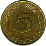 Germany - 1989 - KM 107 - 5 Pfennig - Mintmark "J" - Hamburg - XF - 5 Pfennig