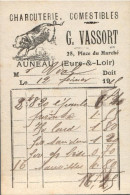 Vers 1920 G . Vassort 25 Place Du Marché à Auneau : Charcuterie - Auneau