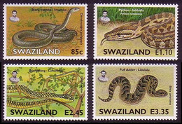 (018) Swaziland  Fauna / Animals / Snakes / Serpents / Tiere / Schlangen ** / Mnh  Michel 752-755 - Swaziland (1968-...)