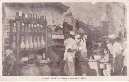 YEMEN - ADEN - CARTOLINA - NATIVE SHOP IN MAALLA VILAGE - VG. PER NAPOLI - FRANCOBOLLO ASPORTATO - Jemen