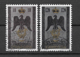 Liechtenstein 1956 Adler Mi.Nr. 346/47 Kpl. Satz Gestempelt - Gebraucht