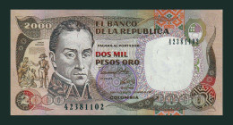 # # # Banknote Kolumbien (Colombia) 2.000 Pesos 1992 (P-433A) UNC # # # - Colombia