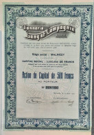 Tannerie Lang Et Compagnie - Malmédy - Action De Capital De 500 Francs - 1929 - Textiel