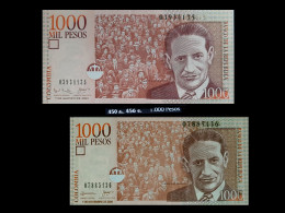 # # # Paar Banknoten Kolumbien (Colombia) 2.000 Pesos 1998/2002 UNC # # # - Colombie