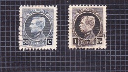 1922 Nr 211B + 214B: GestempeldT:11 X 11 1/2.Koning Albert I.Montenez,OBP:15 Euro. - 1921-1925 Montenez Pequeño